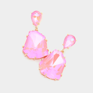 Pink AB earrings-Valentina