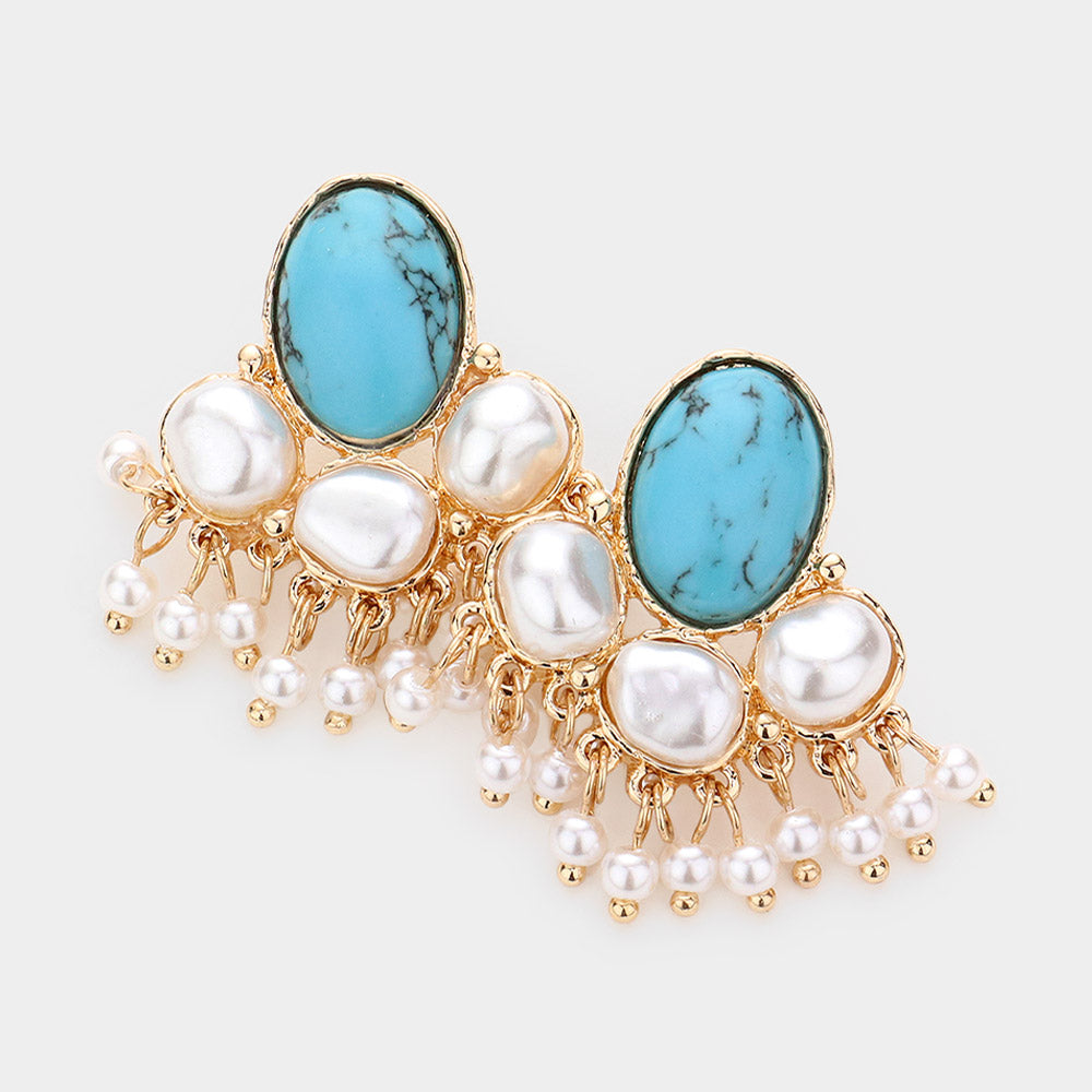 Abstract Turquoise earrings- Katya