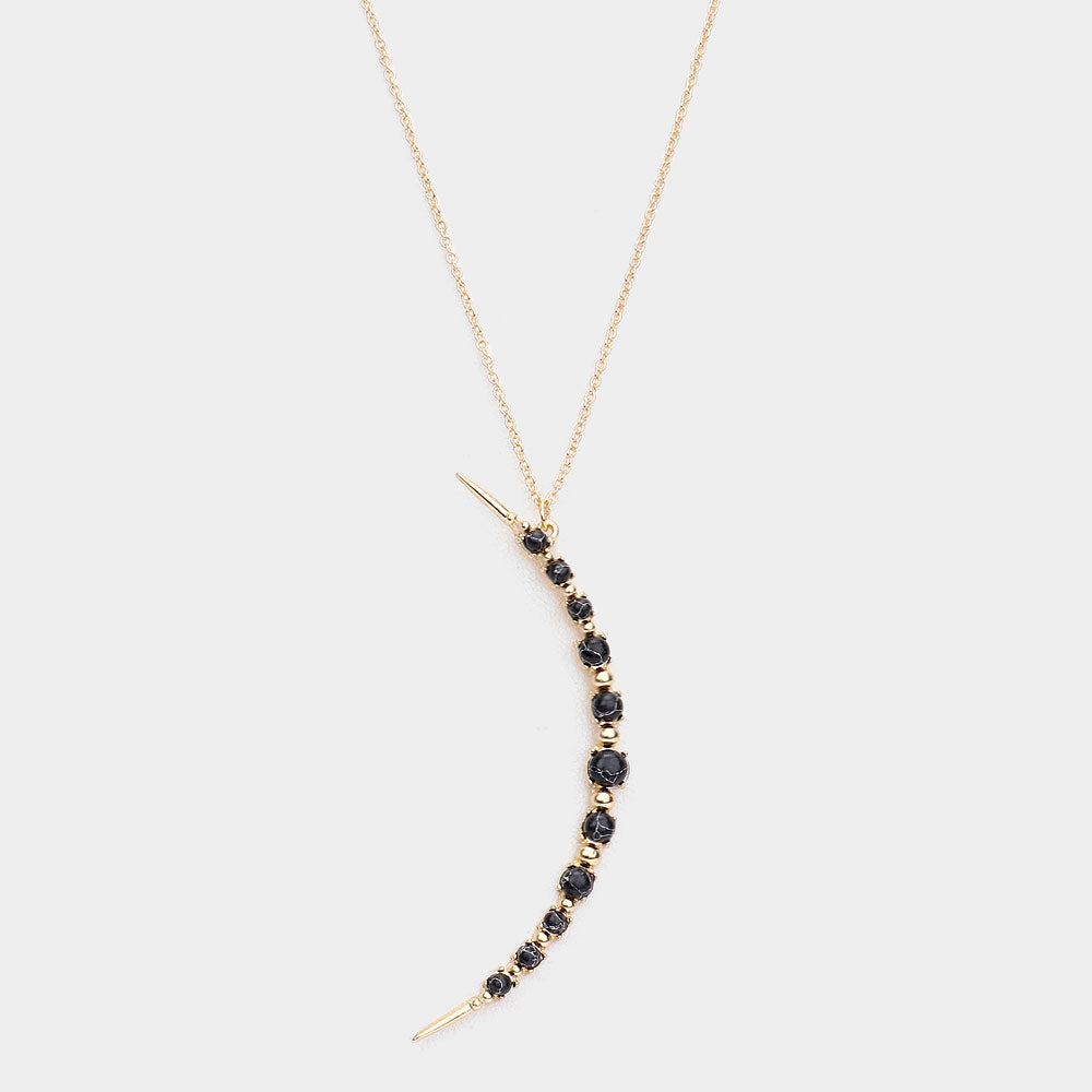 Semi precious Howlite necklace-Selene
